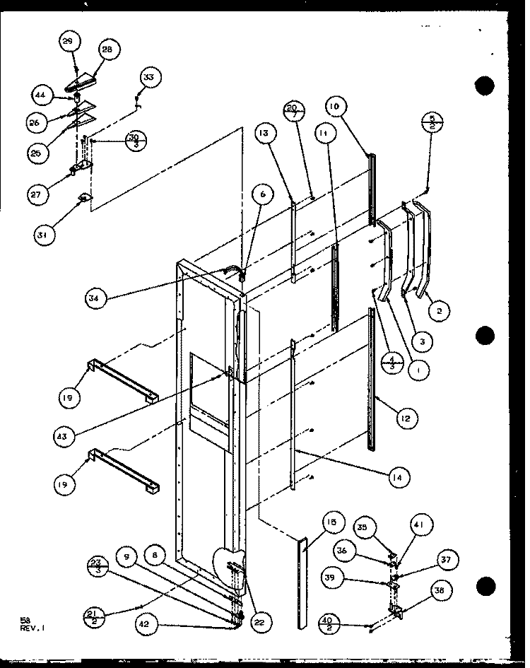 FZ DOOR Diagram and Parts List for SXD22J P1104020W Amana Refrigerator