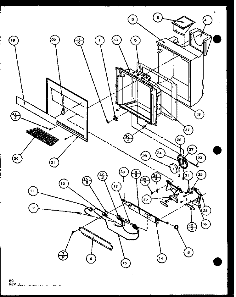 ICE AND WATER CAVITY Diagram and Parts List for SXD22J P1104020W Amana Refrigerator