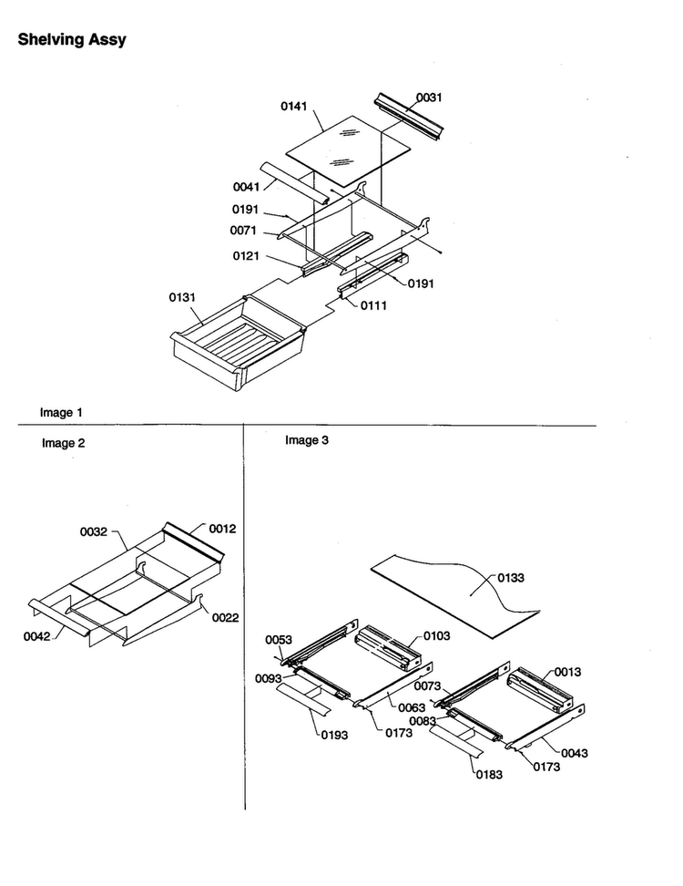 Shelving Assembly Diagram and Parts List for TC18VW-P1315707WW  Amana Refrigerator