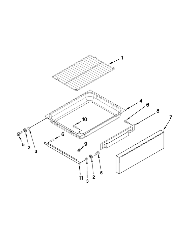 Drawer And Rack Parts Diagram and Parts List for MGR8670WB0  Maytag Range