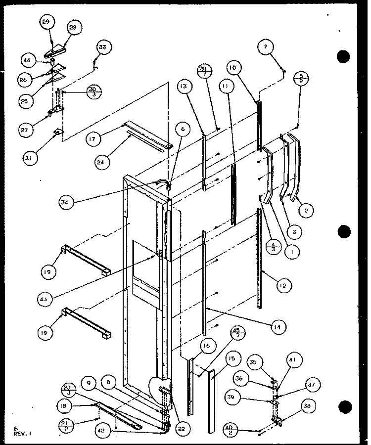 FZ DOOR Diagram and Parts List for SLD25JP P1104011W Amana Refrigerator