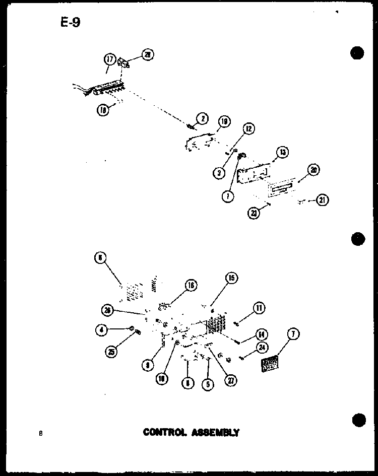 Control Assembly Diagram and Parts List for RC10B-PB P74582-2M Amana Microwave
