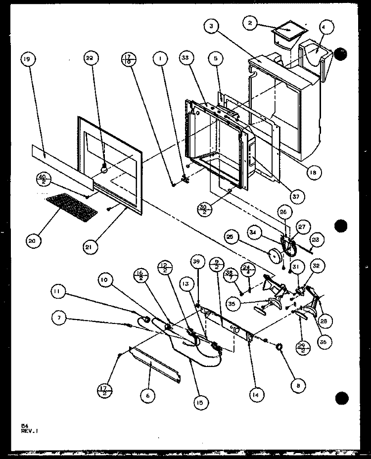 ICE AND WATER CAVITY Diagram and Parts List for SLD25J P1104008W Amana Refrigerator
