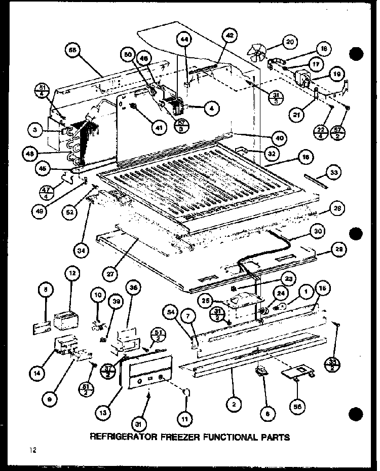 Refrigerator Freezer Functional Parts Diagram and Parts List for TL18H-P77110-20W  Amana Refrigerator