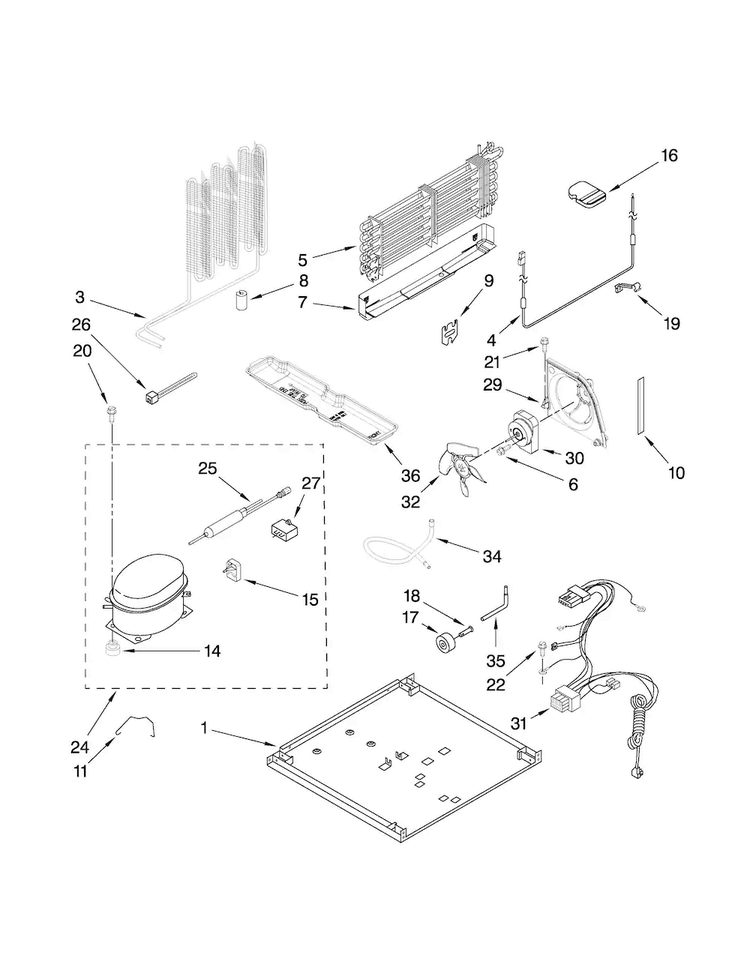Unit Parts Diagram and Parts List for M1TXEMMWS03  Maytag Refrigerator
