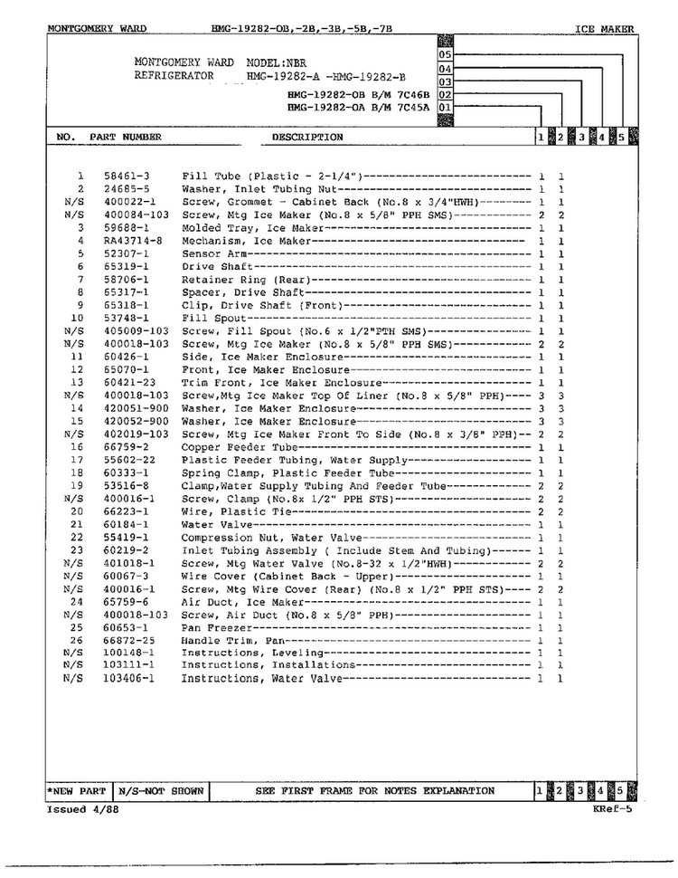 Ice Maker Page 2 Diagram and Parts List for 19282B  Admiral Refrigerator