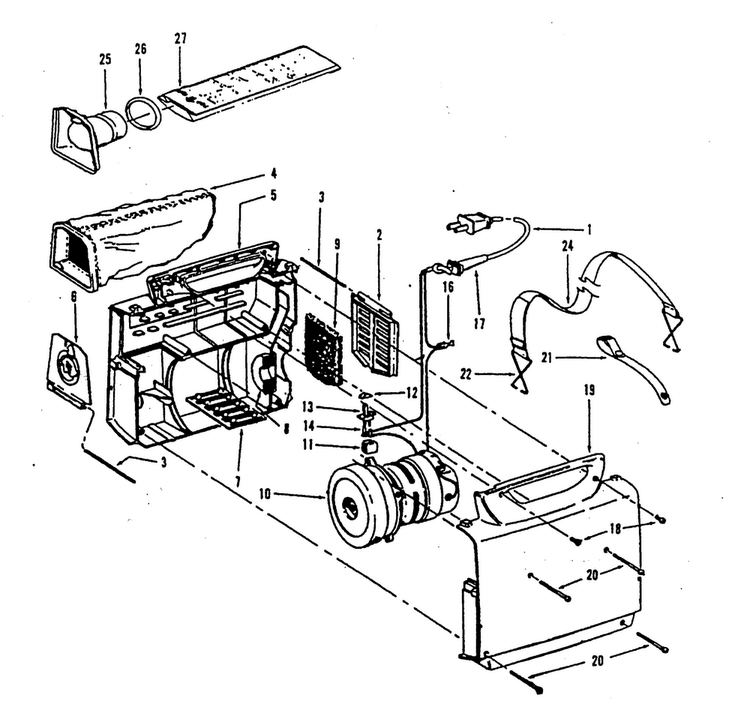 Housing Assy Diagram and Parts List for C2098  Hoover Upright Vacuum