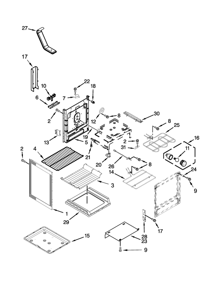 Chassis Parts Diagram and Parts List for MER8600DE0  Maytag Range