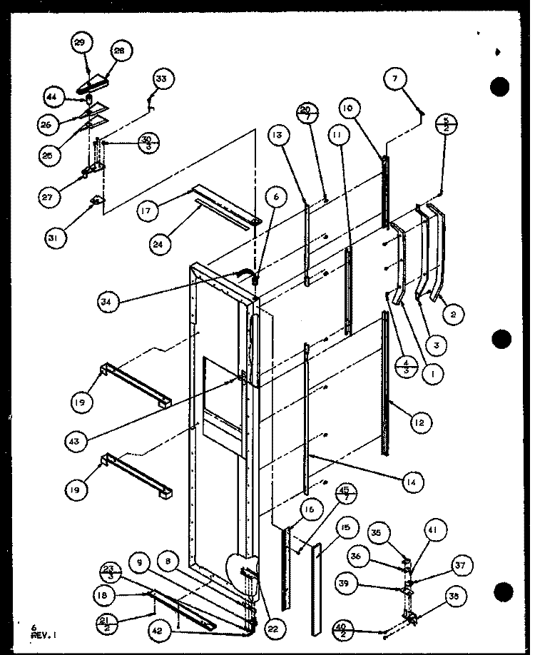 FZ DOOR Diagram and Parts List for SCD25J P1104013W Amana Refrigerator