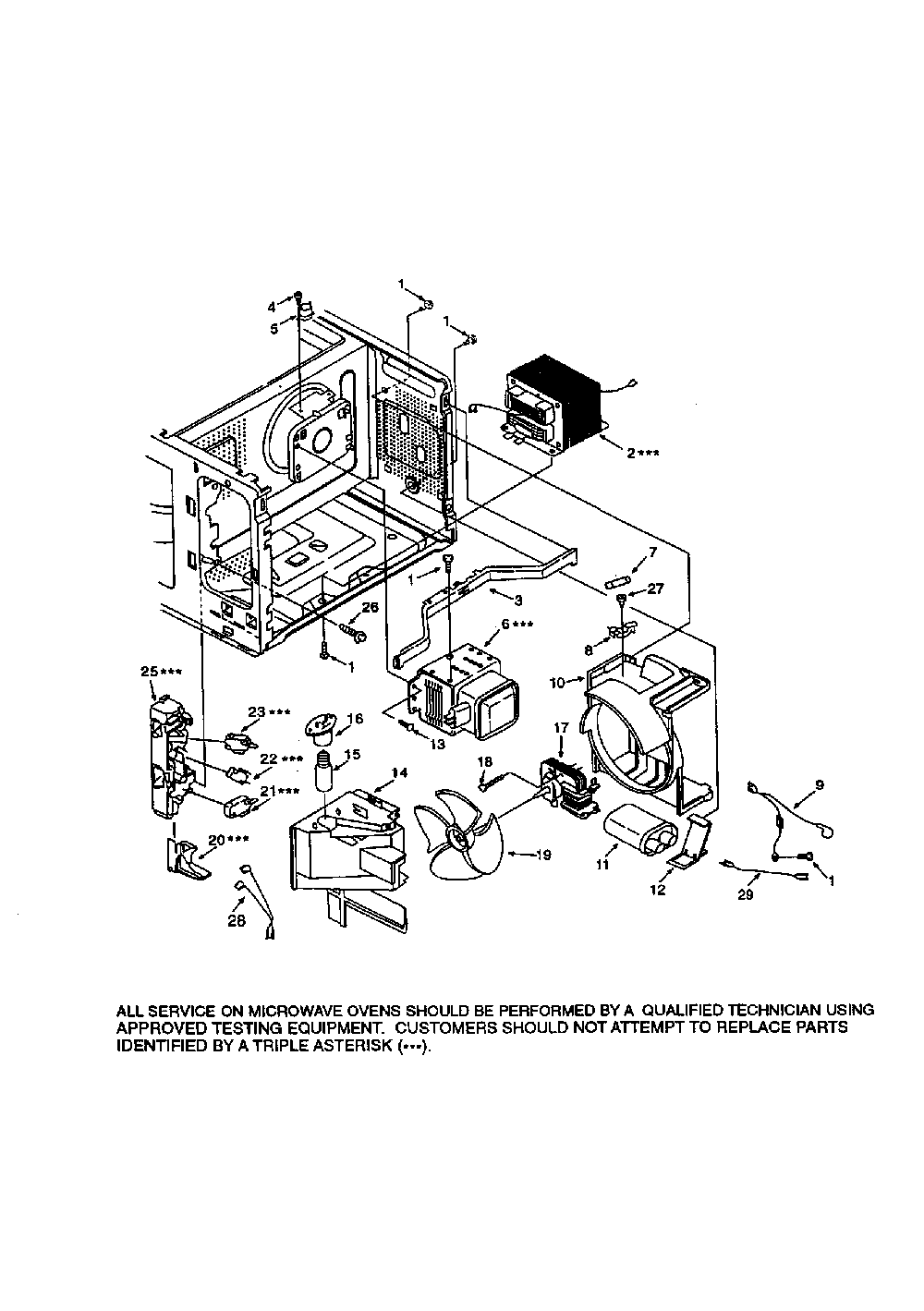 Switches And Microwave Diagram and Parts List for 56569421890  Kenmore Microwave