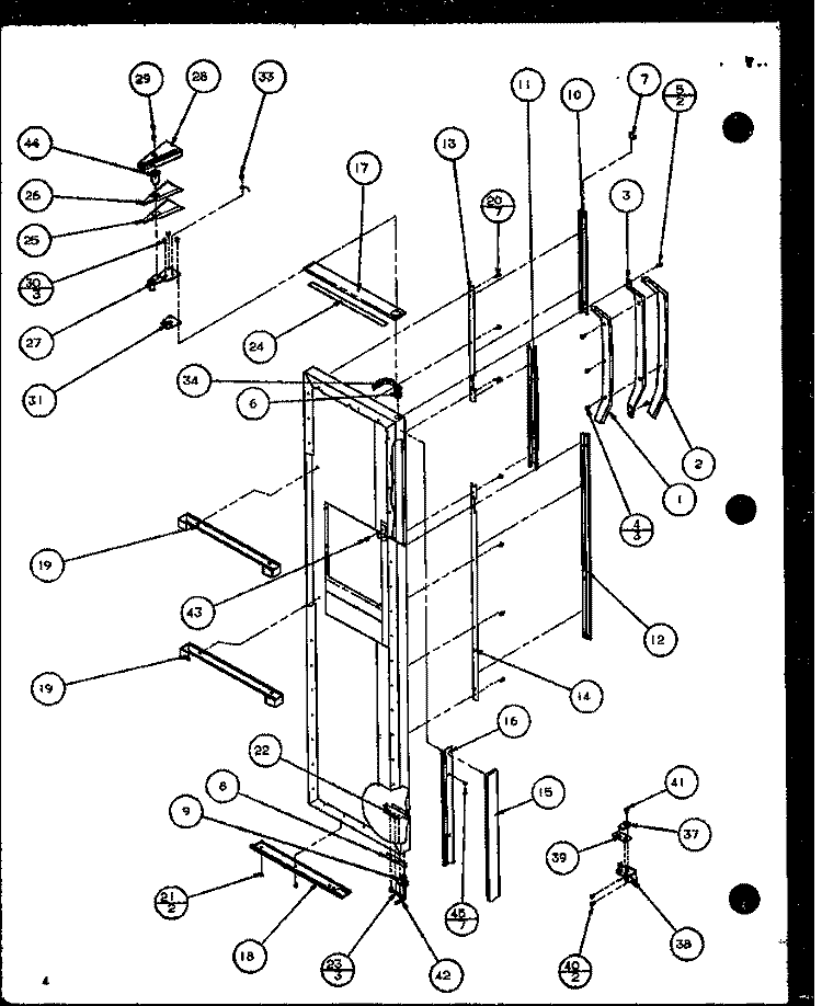 FZ DOOR Diagram and Parts List for SZDE20KB P1102502W Amana Refrigerator
