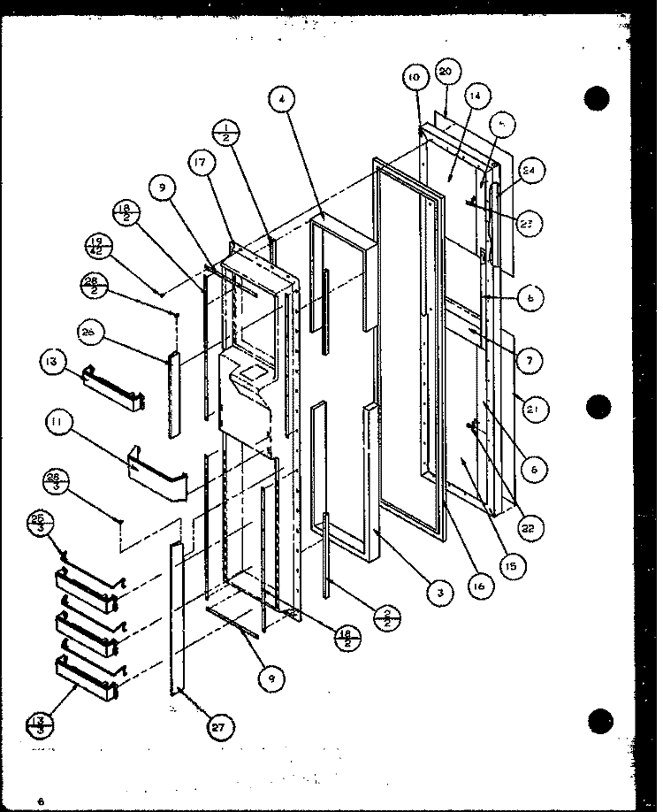 FZ DOOR Diagram and Parts List for SZDE20KB P1102502W Amana Refrigerator