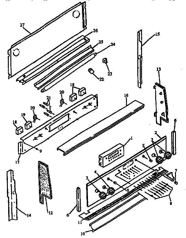 Backguard Parts Diagram and Parts List for ARH660E-P1167404SE  Amana Range