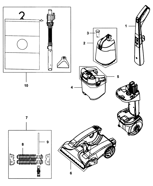 Diagram Diagram and Parts List for FH51001  Hoover Steamer