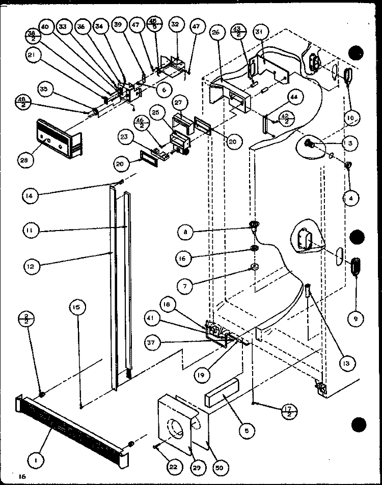 REF / FZ CONTROLS AND CABINET PART Diagram and Parts List for SZDE20KB P1102502W Amana Refrigerator