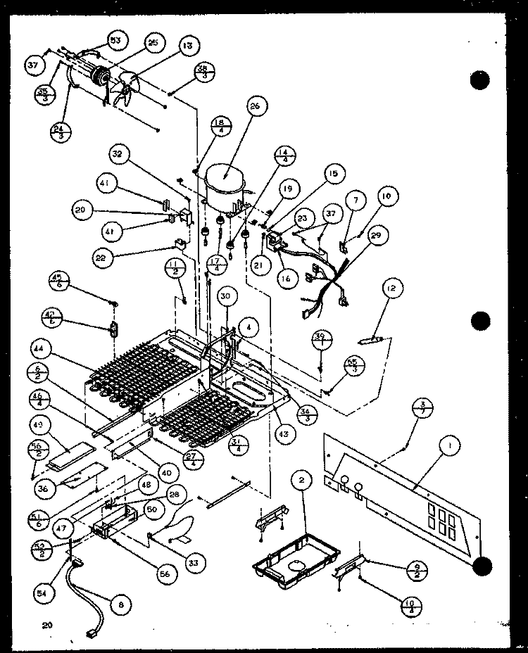 MACHINE COMPARTMENT Diagram and Parts List for SZDE20KB P1102502W Amana Refrigerator