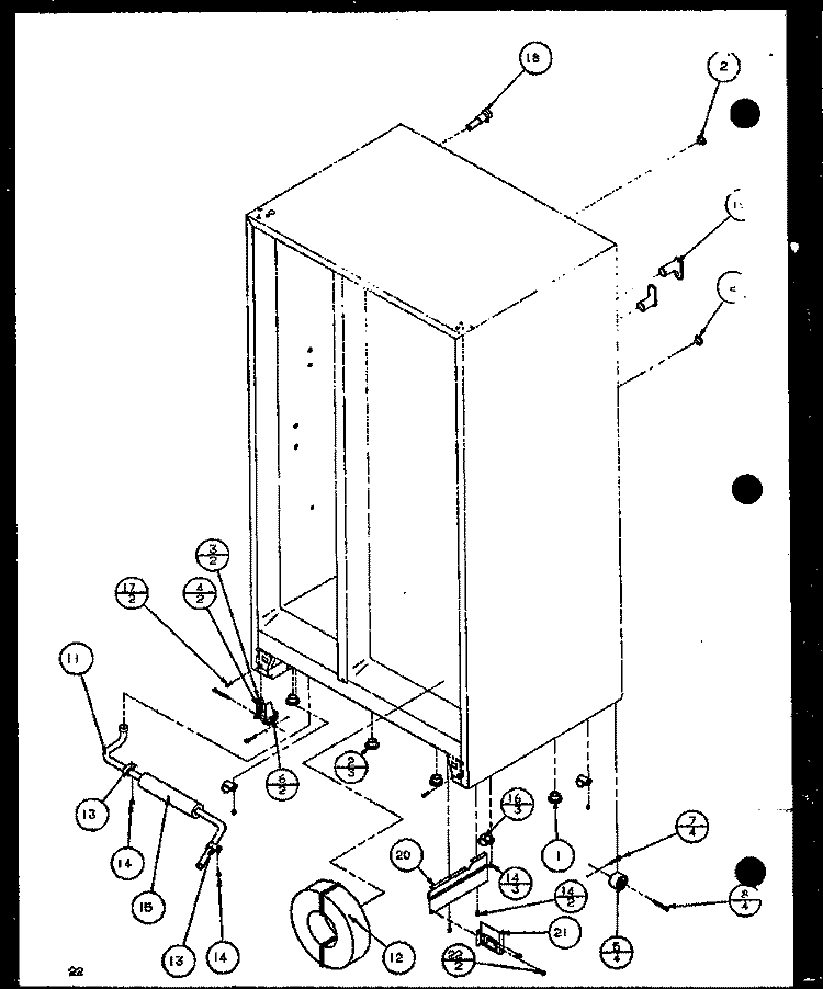 DRAIN AND ROLLERS Diagram and Parts List for SZDE20KB P1102502W Amana Refrigerator