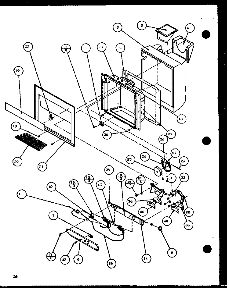 ICE AND WATER CAVITY Diagram and Parts List for SZDE20KB P1102502W Amana Refrigerator
