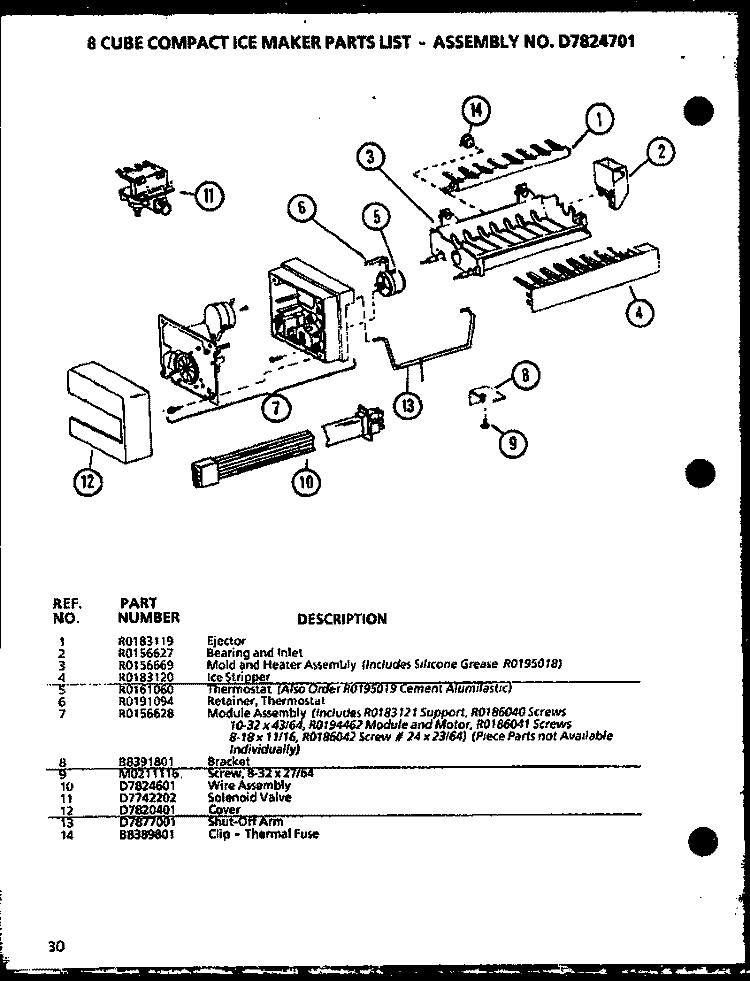 Page 14 Diagram and Parts List for SZDE20KB P1102502W Amana Refrigerator