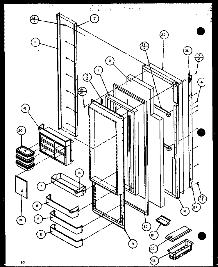 CABINET BACK Diagram and Parts List for SZDE25K P1102510W Amana Refrigerator
