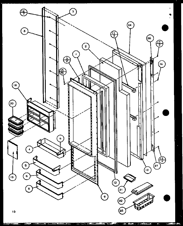REF DOOR Diagram and Parts List for SZDE25K P1102510W Amana Refrigerator