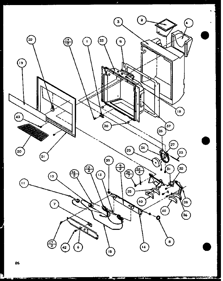 ICE AND WATER CAVITY Diagram and Parts List for SZDE25K P1102510W Amana Refrigerator