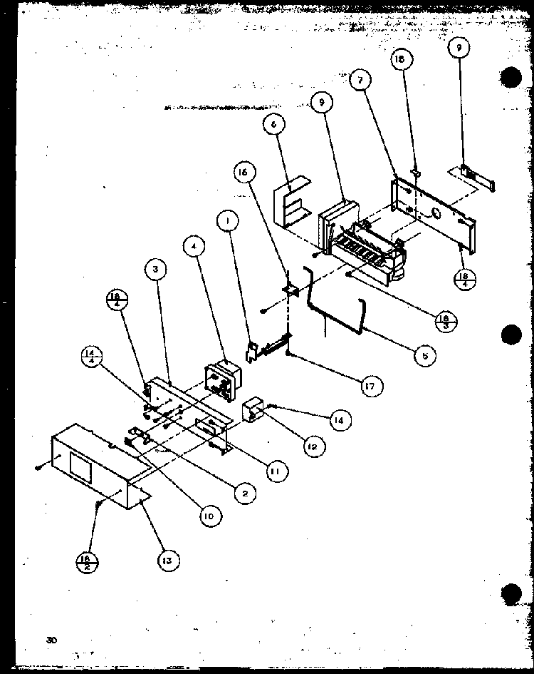 @ice Bucket And Ice Maker Diagram and Parts List for 36501W-P1121705WW  Amana Refrigerator
