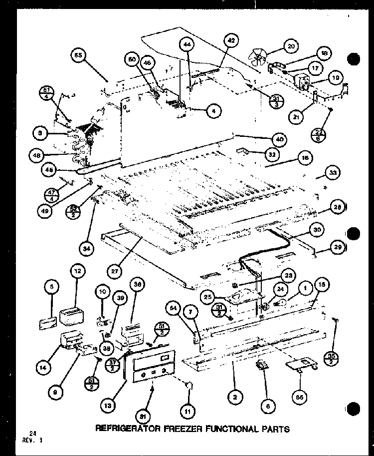 Refrigerator Preezer Functional Parts Diagram and Parts List for TM16G1-P76512-28W  Amana Refrigerator