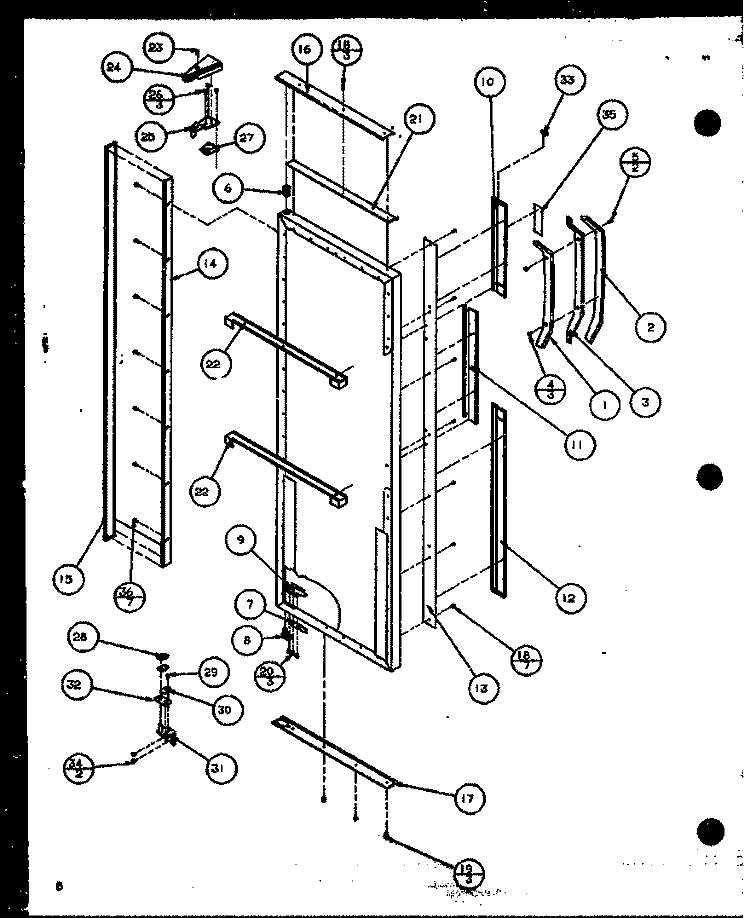 REF DOOR Diagram and Parts List for SZD20K P1102504W Amana Refrigerator