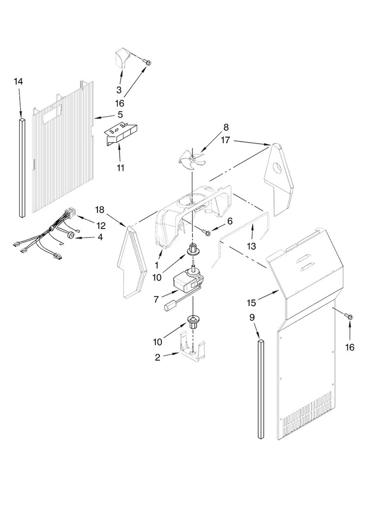 Air Flow Parts Diagram and Parts List for MSD2576VEW00  Maytag Refrigerator