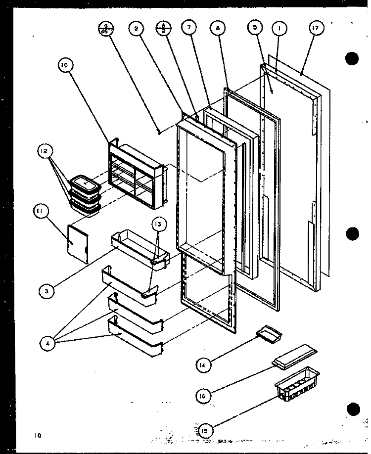 REF DOOR Diagram and Parts List for SZD20K P1102504W Amana Refrigerator
