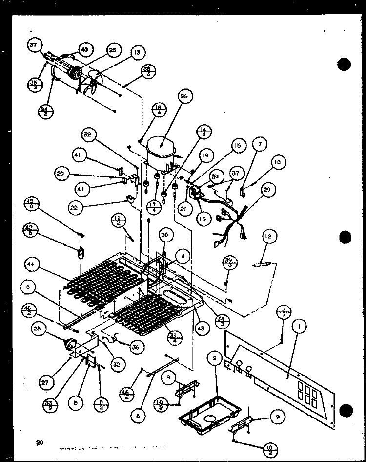 MACHINE COMPARTMENT Diagram and Parts List for SZD20K P1102504W Amana Refrigerator