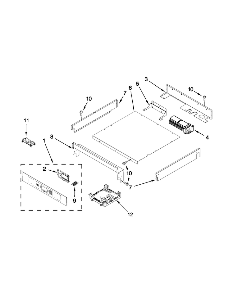 Control Panel Parts Diagram and Parts List for JJW2430WP00  Jenn-Air Wall Oven