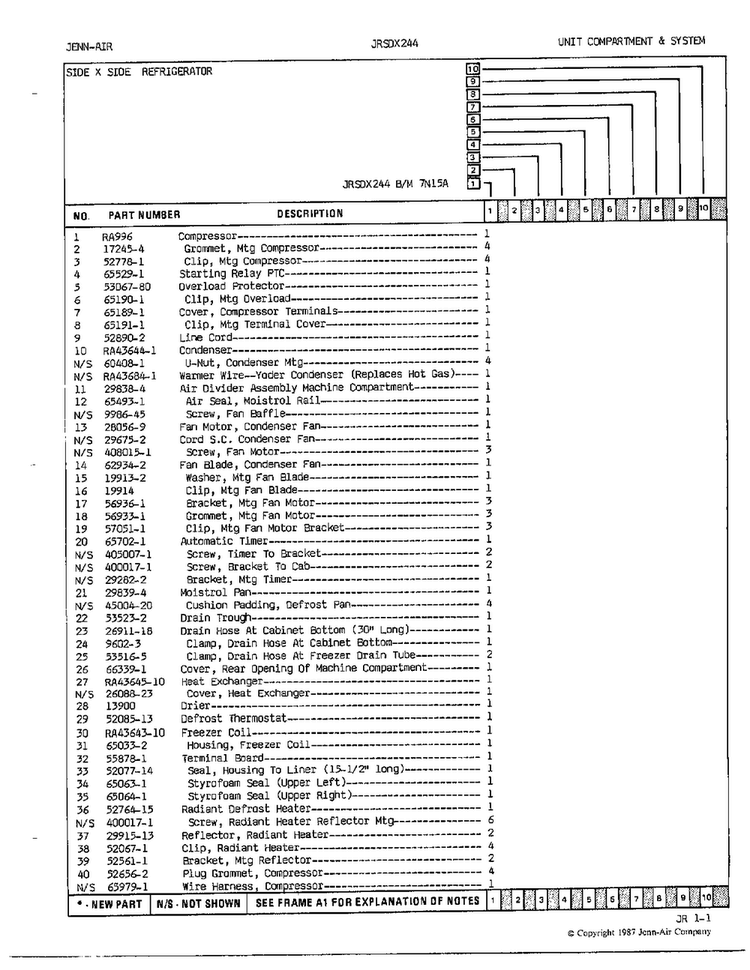 Unit Compartment And System Page 2 Diagram and Parts List for 24882  Jenn-Air Refrigerator