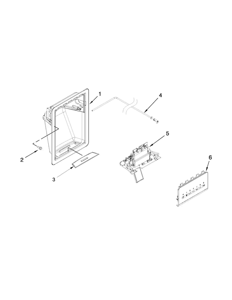 Dispenser Parts Diagram and Parts List for ASD2575BRS00  Amana Refrigerator