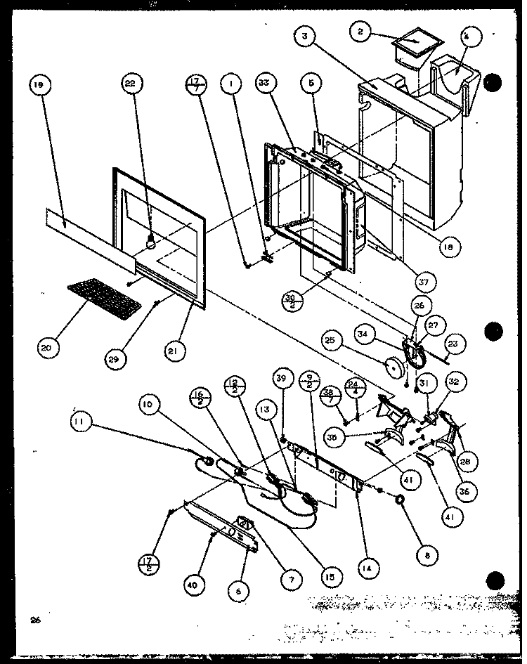 ICE AND WATER CAVITY Diagram and Parts List for SBD20K P1102508W W Amana Refrigerator