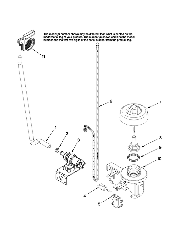 Fill And Overfill Parts Diagram and Parts List for JDB1275AWF44  Jenn-Air Dishwasher