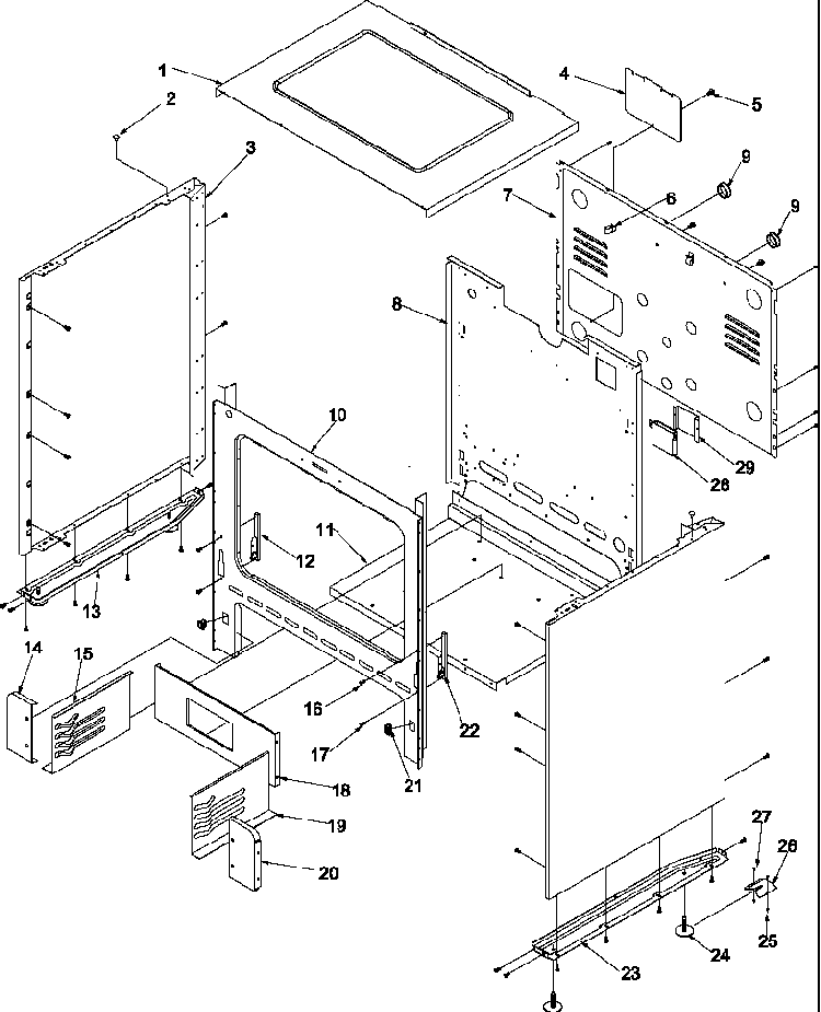 Cabinet Diagram and Parts List for ARO3400W-P1143335NW  Amana Range