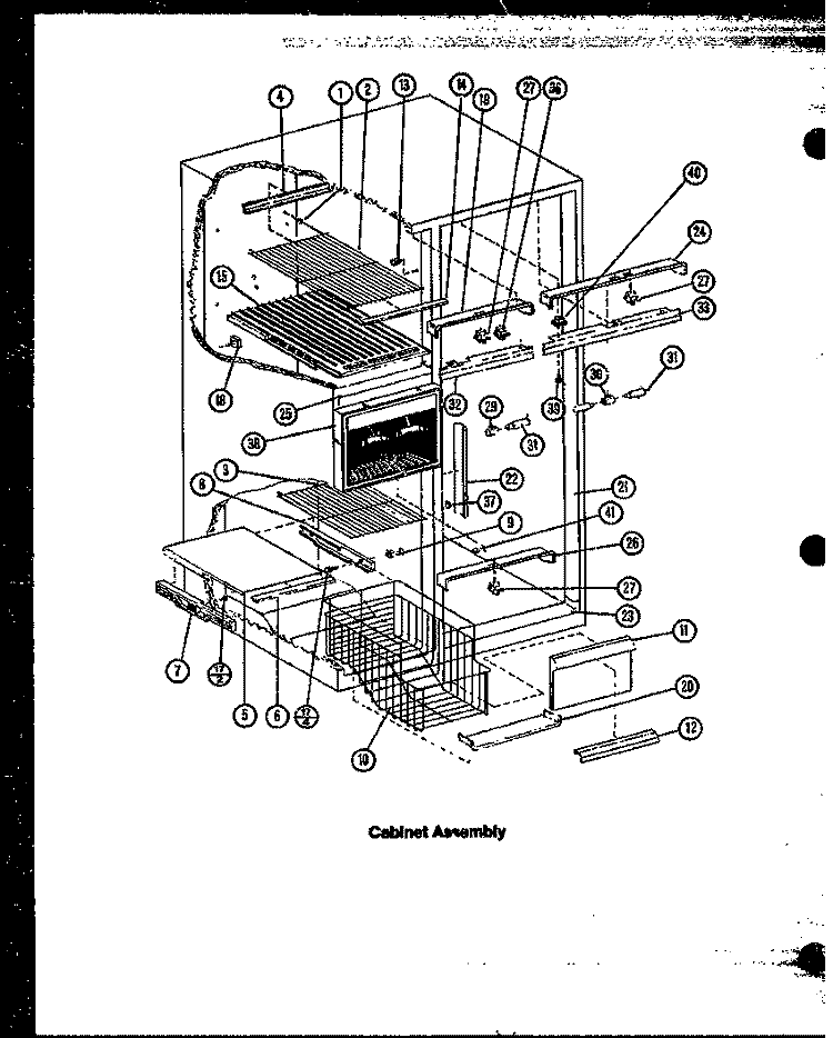 CABINET ASSY Diagram and Parts List for GRH122  Caloric Refrigerator