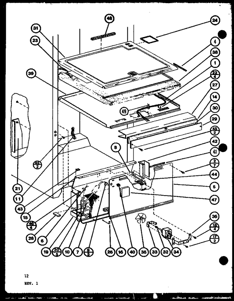 Section 8 Diagram and Parts List for BX20K-P7812503W  Amana Refrigerator