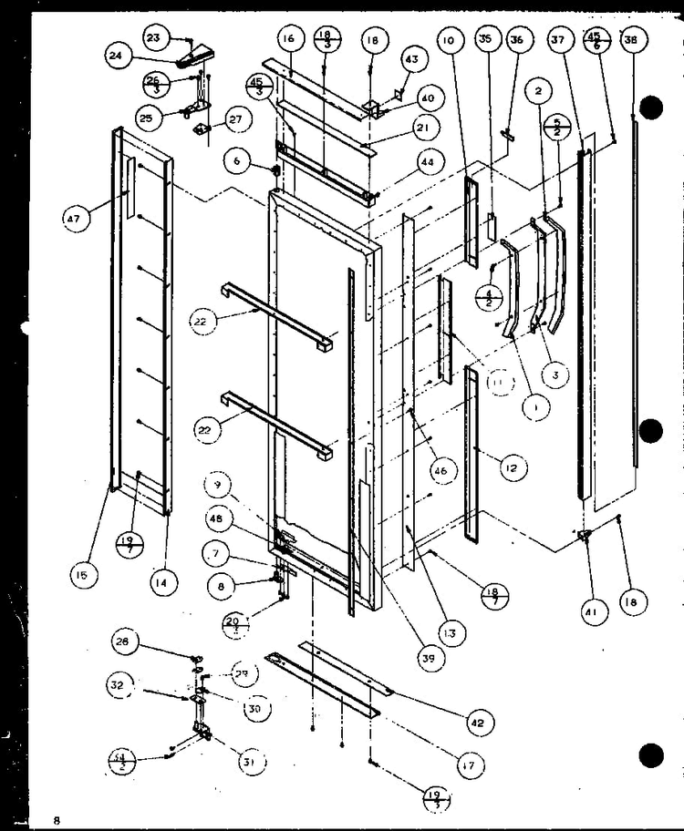 Refrigerator Door Diagram and Parts List for SBD20H-P7836031W  Amana Refrigerator