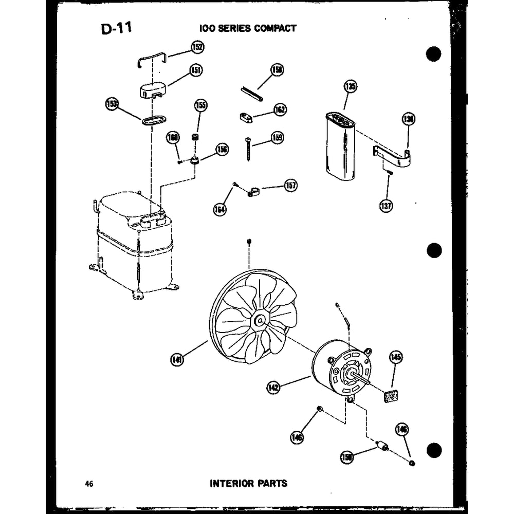 Interior Parts 5 Diagram and Parts List for 113-5N P54975-61R Amana Air Conditioner