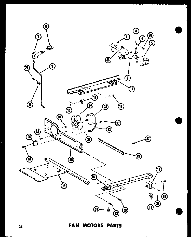 Fan Motor Parts Diagram and Parts List for TC18E-L-P74660-14WL  Amana Refrigerator