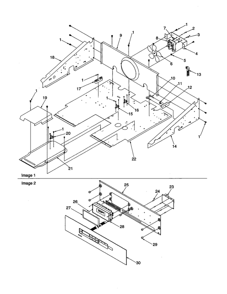 Control Compartment And Panel Diagram and Parts List for AOCS2740E-P1132369NE  Amana Wall Oven