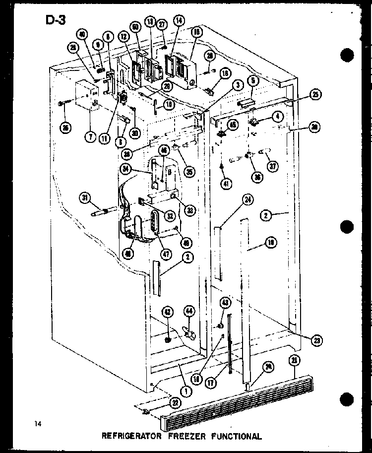 Section 2 Diagram and Parts List for SRI22F-L-P75400-5WL  Amana Refrigerator