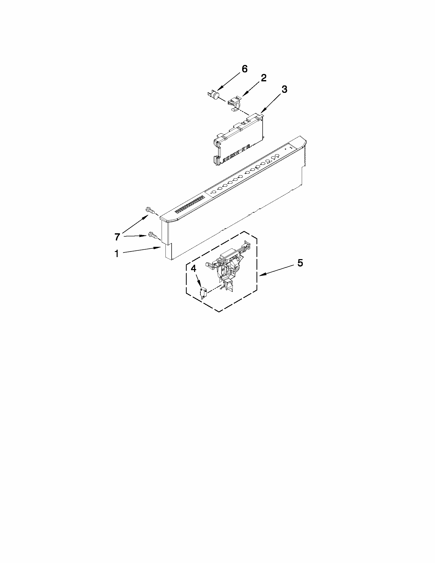 Control Panel And Latch Parts Diagram and Parts List for MDB8959AWS5  Maytag Dishwasher