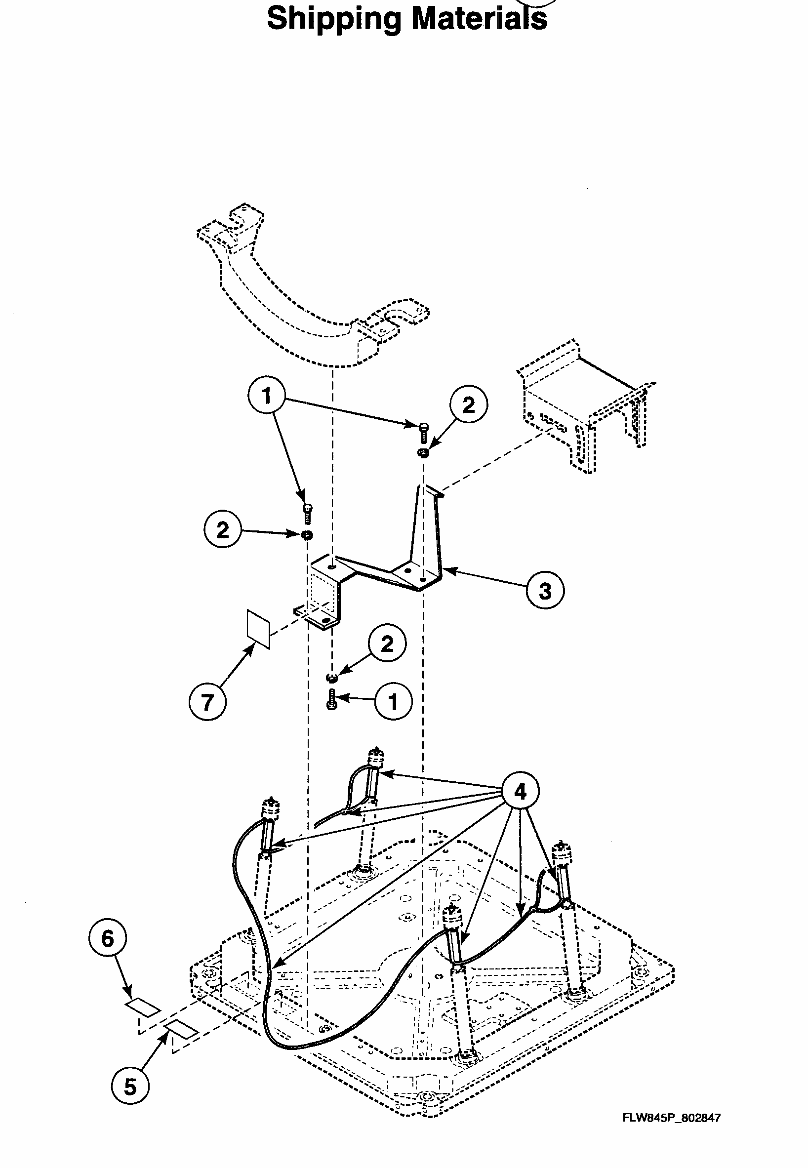 Shipping Materials Diagram and Parts List for LTZA9AWN0902  Speed Queen Washer Dryer Combo