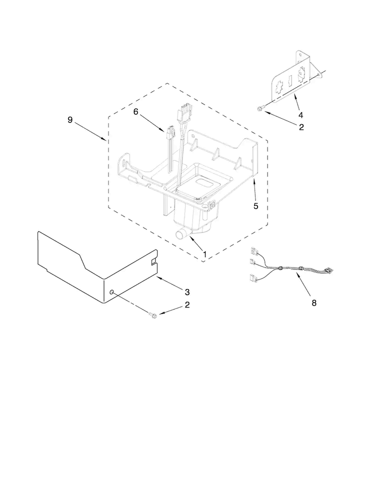 Pump Parts Diagram and Parts List for JIM158XWRS0  Jenn-Air Ice Maker