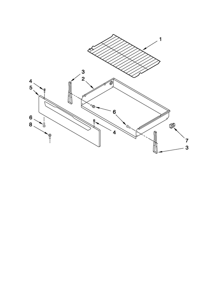 Drawer & Broiler Parts Diagram and Parts List for AER5844VAW1  Amana Range
