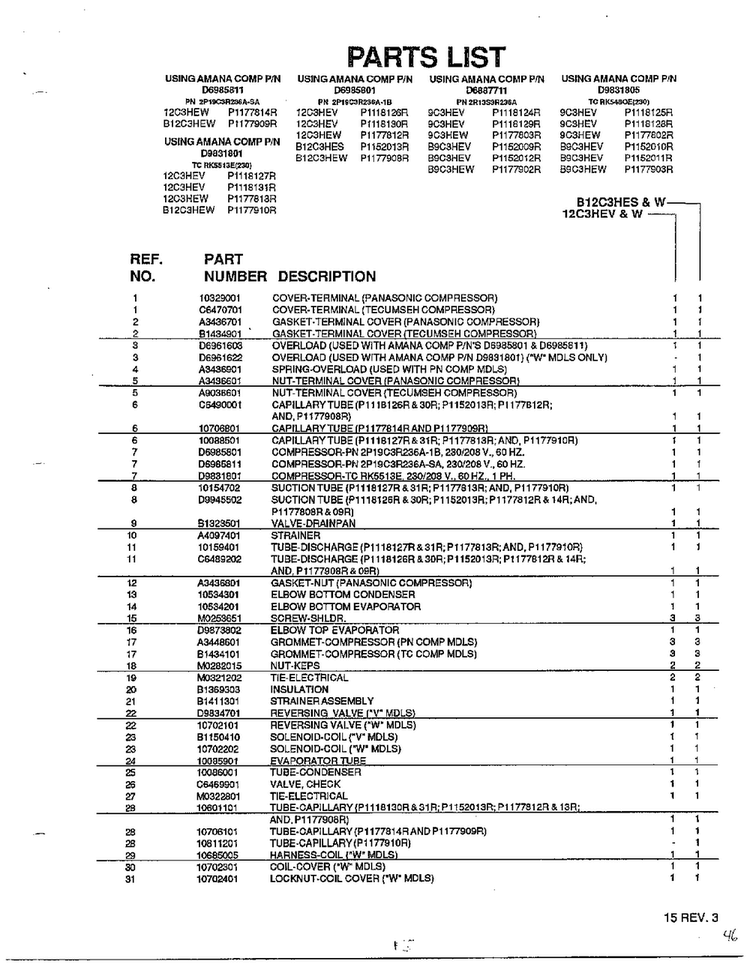 Compressor And Tubing Page 4 Diagram and Parts List for 5787  Amana Air Conditioner